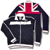 View Item Lambretta Union Jack Flag Back Track Top Sweatshirt NAVY / Ecru
